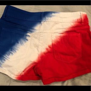 Red, white & blue LEI low rise shorts